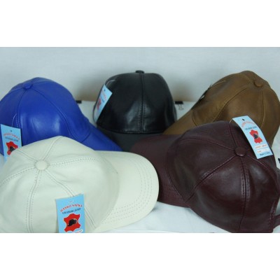 Adjustable 100% REAL GENUINE Lambskin Leather Baseball Cap Hat Visor 5 COLORS  eb-81423442